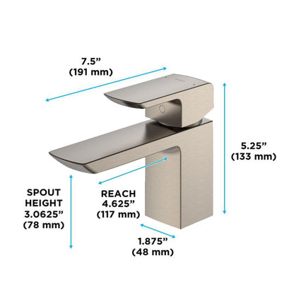 TOTO GR Brushed Nickel 1.2 GPM Single-Handle Bathroom Sink Faucet With Comfort Glide