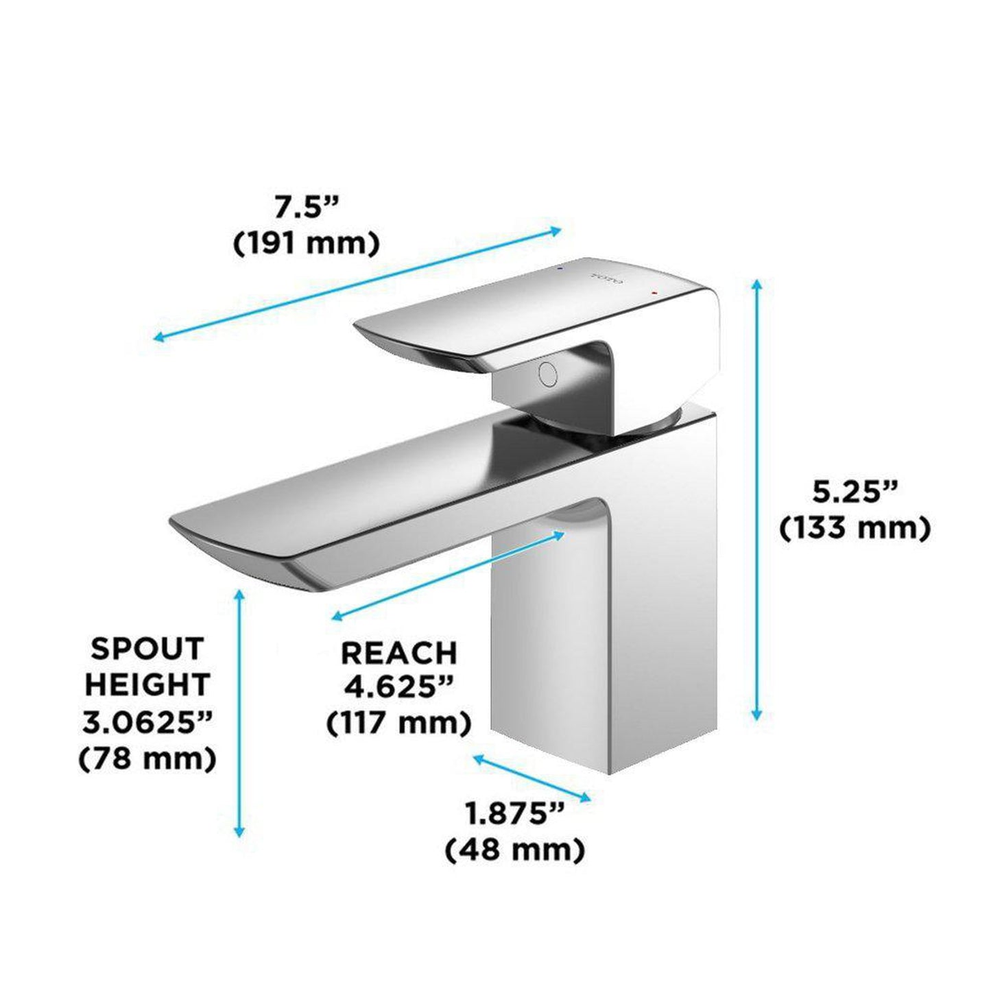 TOTO GR Polished Chrome 1.2 GPM Single-Handle Bathroom Sink Faucet With Comfort Glide