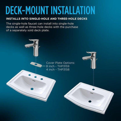 TOTO GR Polished Chrome 1.2 GPM Single-Hole Side Handle Bathroom Sink Faucet With Comfort Glide