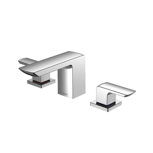 TOTO GR Polished Chrome 1.2 GPM Two-Handle Widespread Bathroom Sink Faucet With Drain Assembly