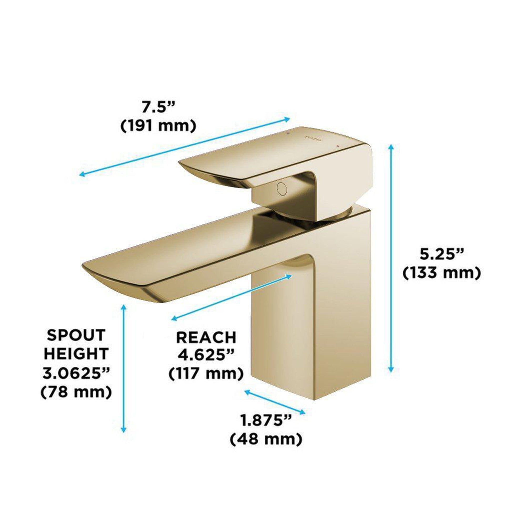 TOTO GR Polished French Gold 1.2 GPM Single-Handle Bathroom Sink Faucet With Comfort Glide