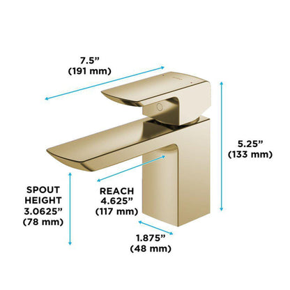 TOTO GR Polished French Gold 1.2 GPM Single-Handle Bathroom Sink Faucet With Comfort Glide