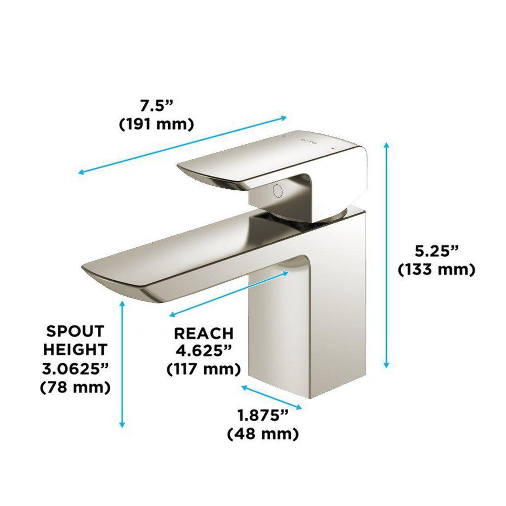 TOTO GR Polished Nickel 1.2 GPM Single-Handle Bathroom Sink Faucet With Comfort Glide