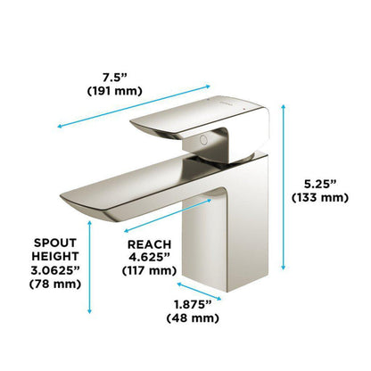 TOTO GR Polished Nickel 1.2 GPM Single-Handle Bathroom Sink Faucet With Comfort Glide