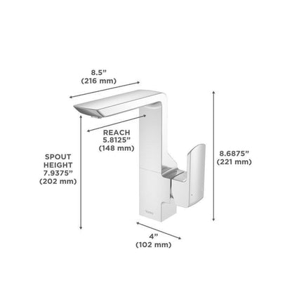 TOTO GR Polished Nickel 1.2 GPM Single-Hole Side Handle Bathroom Sink Faucet With Comfort Glide