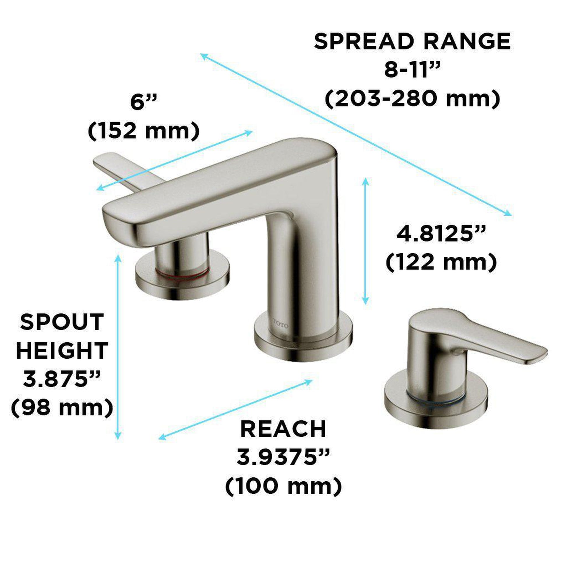 TOTO GS Brushed Nickel 1.2 GPM Two-Handle Widespread Bathroom Sink Faucet With Drain Assembly