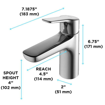 TOTO GS Polished Chrome 1.2 GPM Single-Handle Bathroom Sink Faucet With Comfort Glide