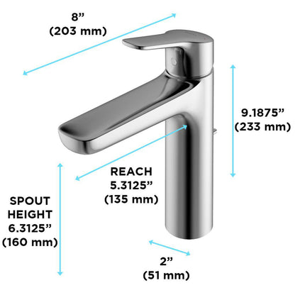 TOTO GS Polished Chrome 1.2 GPM Single-Handle Semi-Vessel Bathroom Sink Faucet With Comfort Glide