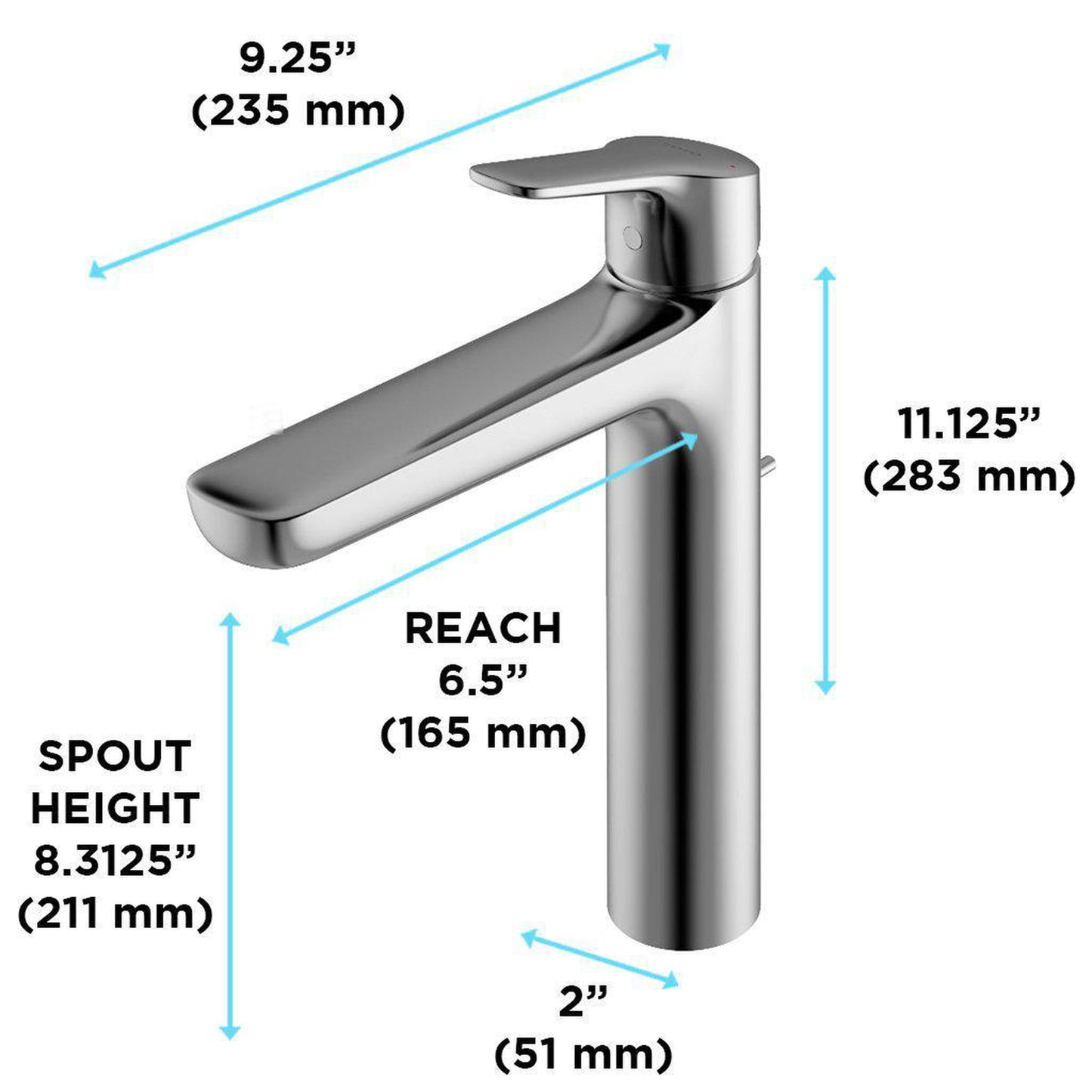 TOTO GS Polished Chrome 1.2 GPM Single-Handle Vessel Bathroom Sink Faucet With Comfort Glide