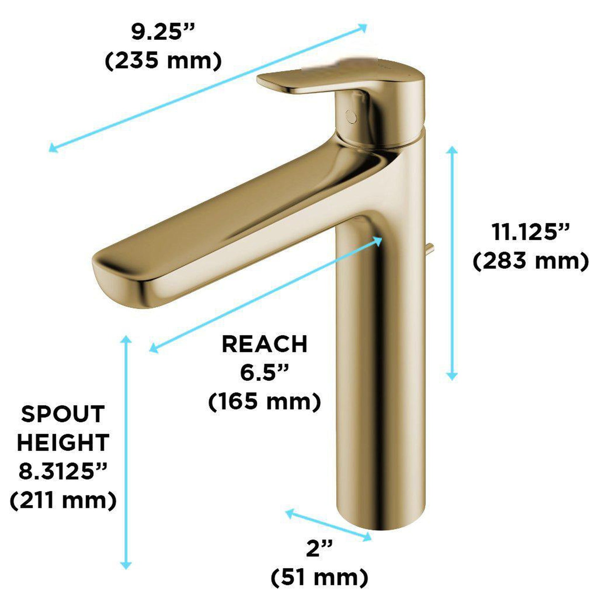 TOTO GS Polished French Gold 1.2 GPM Single-Handle Vessel Bathroom Sink Faucet With Comfort Glide