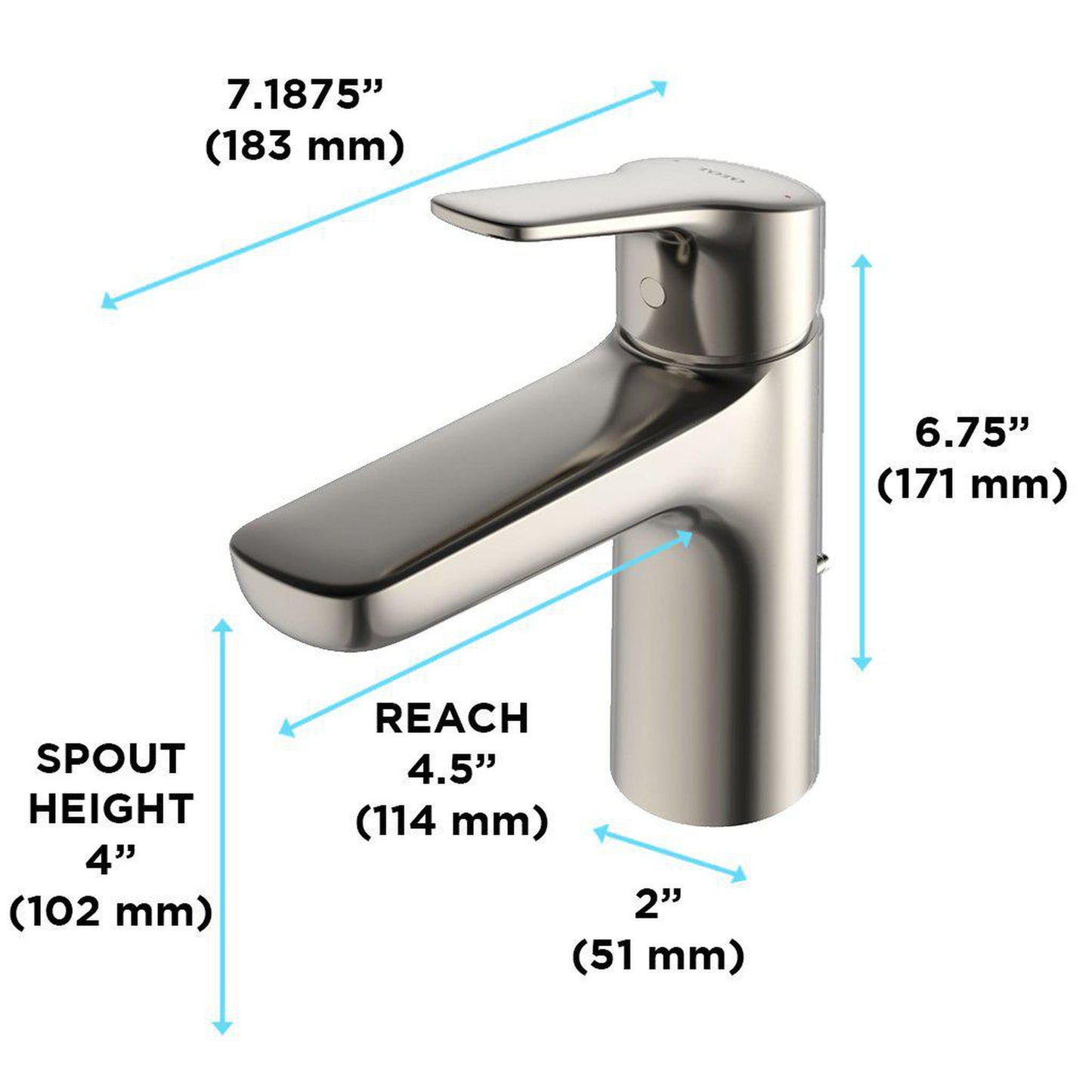 TOTO GS Polished Nickel 1.2 GPM Single-Handle Bathroom Sink Faucet With Comfort Glide