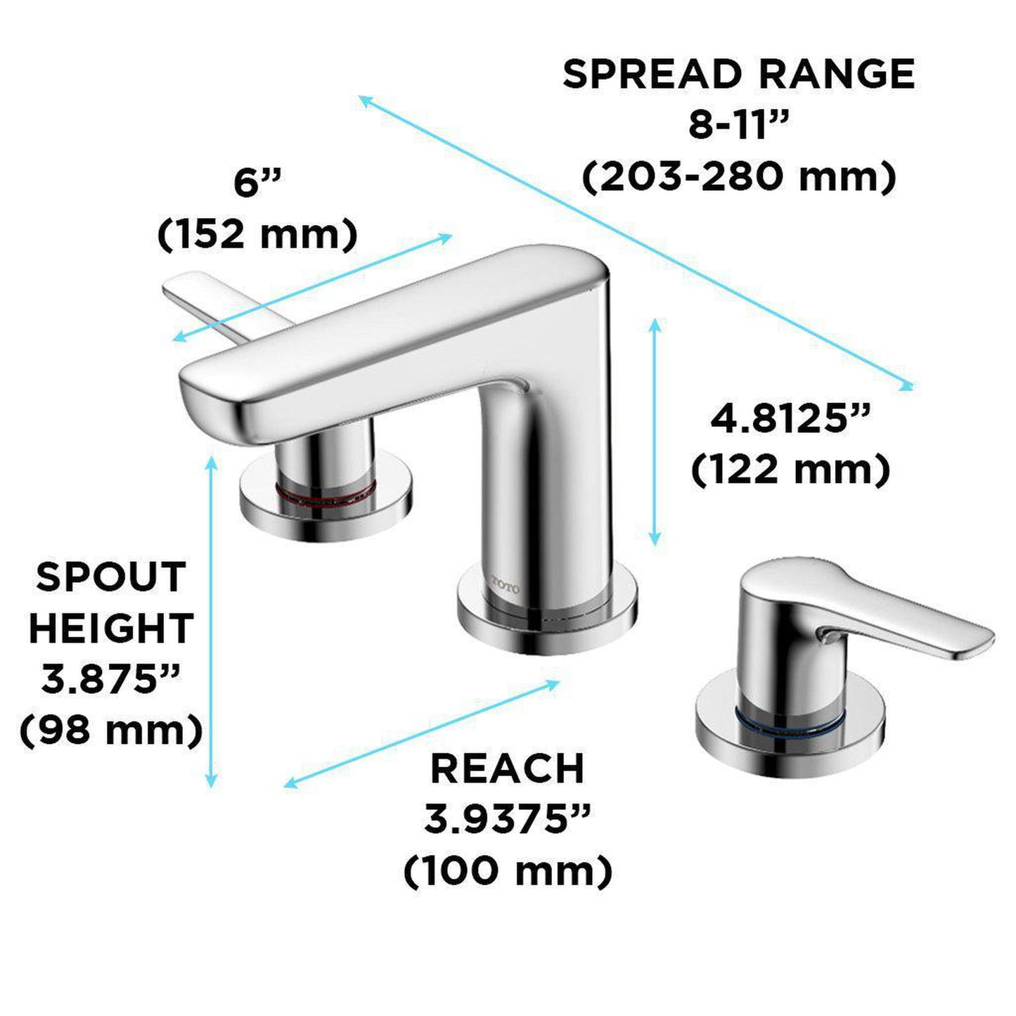 TOTO GS Polished Nickel 1.2 GPM Two-Handle Widespread Bathroom Sink Faucet With Drain Assembly