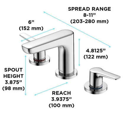 TOTO GS Polished Nickel 1.2 GPM Two-Handle Widespread Bathroom Sink Faucet With Drain Assembly