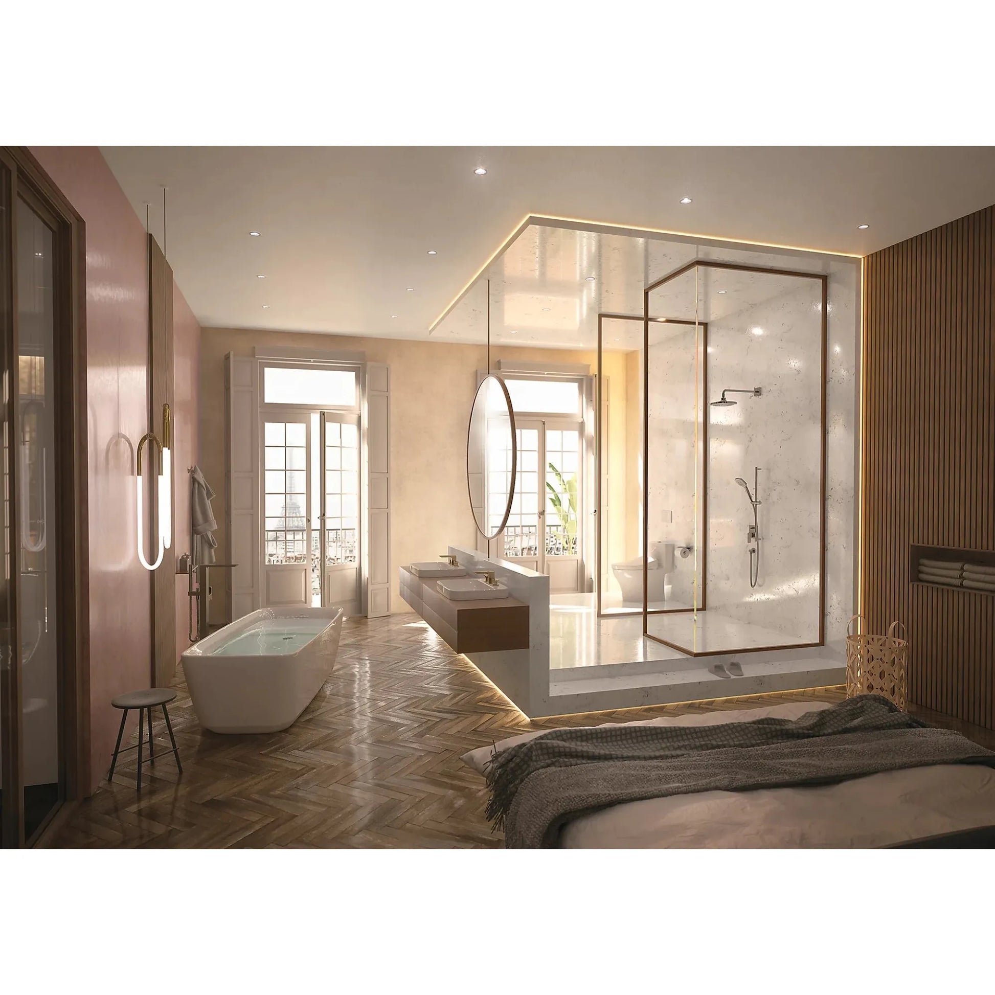 TOTO Gloss White Flotation Freestanding Square Bathtub