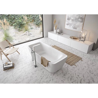 TOTO Gloss White Flotation Freestanding Square Bathtub