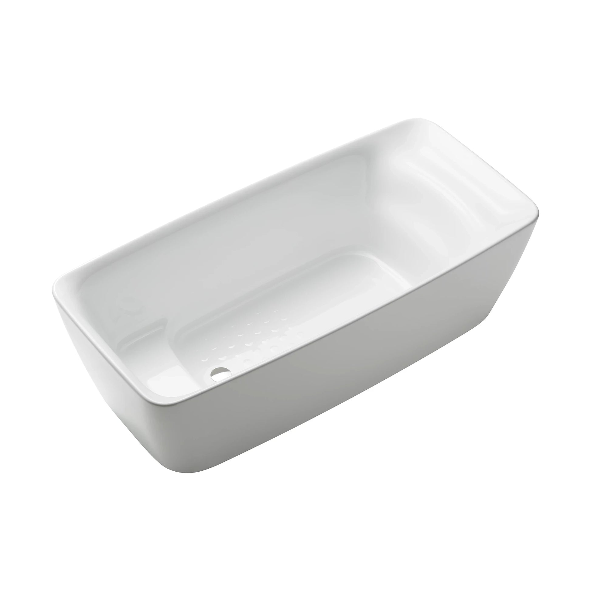 TOTO Gloss White Flotation Freestanding Square Bathtub