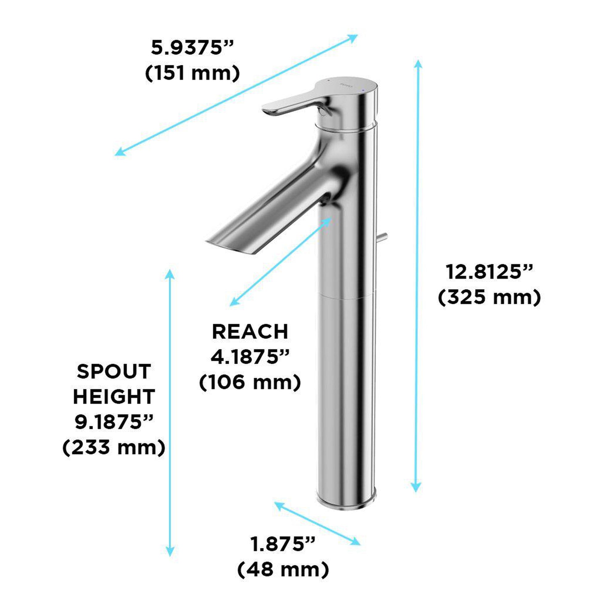 TOTO LB Polished Chrome 1.2 GPM Single-Handle Vessel Bathroom Sink Faucet