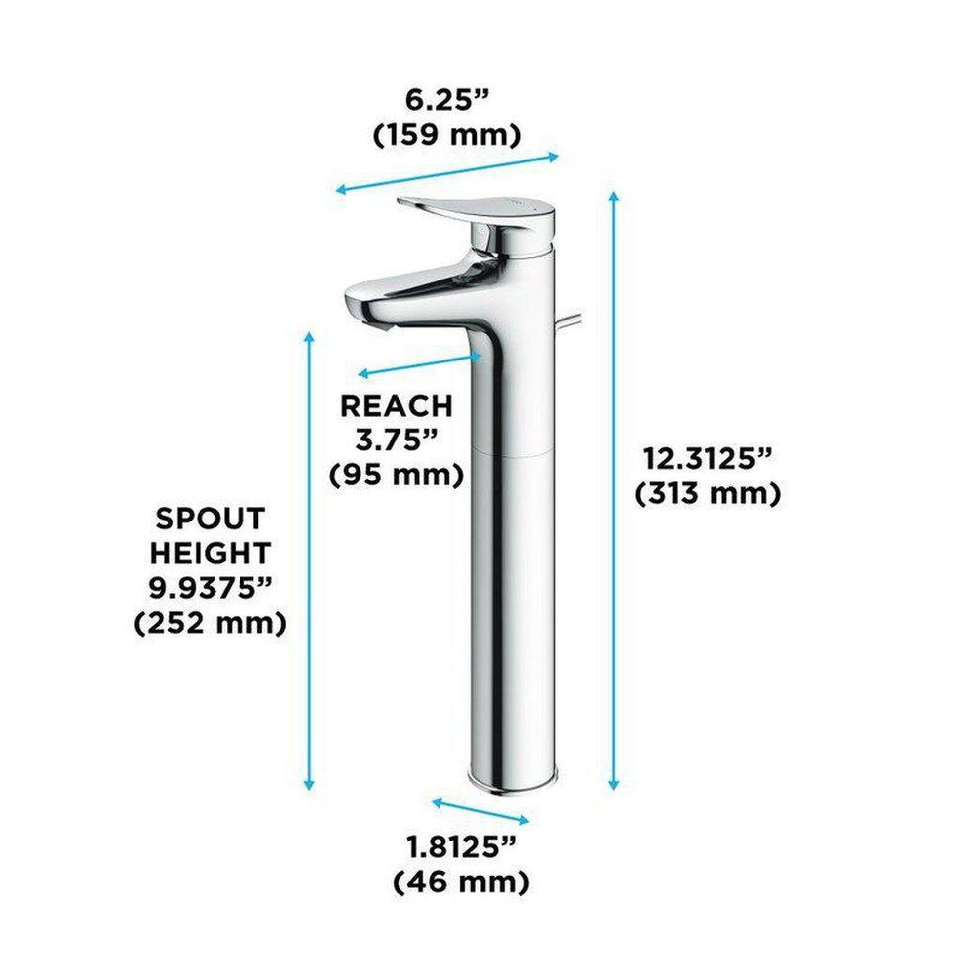 TOTO LF Polished Chrome 1.2 GPM Single-Handle Vessel Bathroom Sink Faucet
