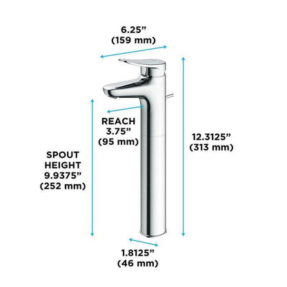 TOTO LF Polished Chrome 1.2 GPM Single-Handle Vessel Bathroom Sink Faucet