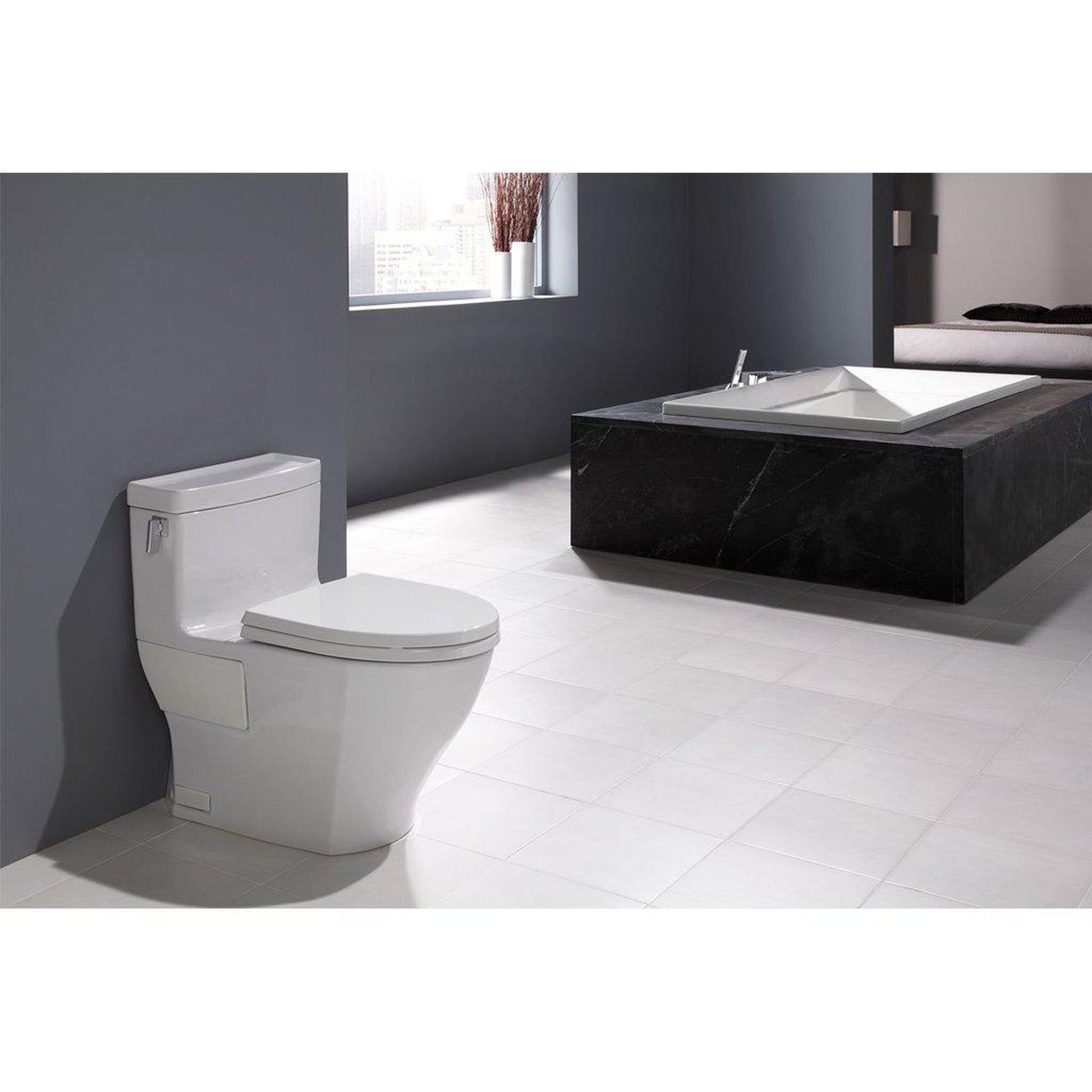 TOTO Legato 1.28 GPF Cotton Elongated One-Piece Toilet With Washlet+ Connection