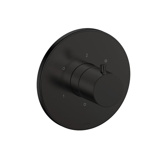 TOTO Matte Black Round 3-Way Diverter Trim With Off