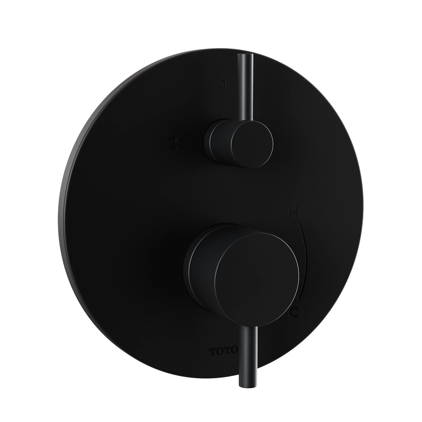 TOTO Matte Black Round Pressure Balance Valve With Diverter Trim