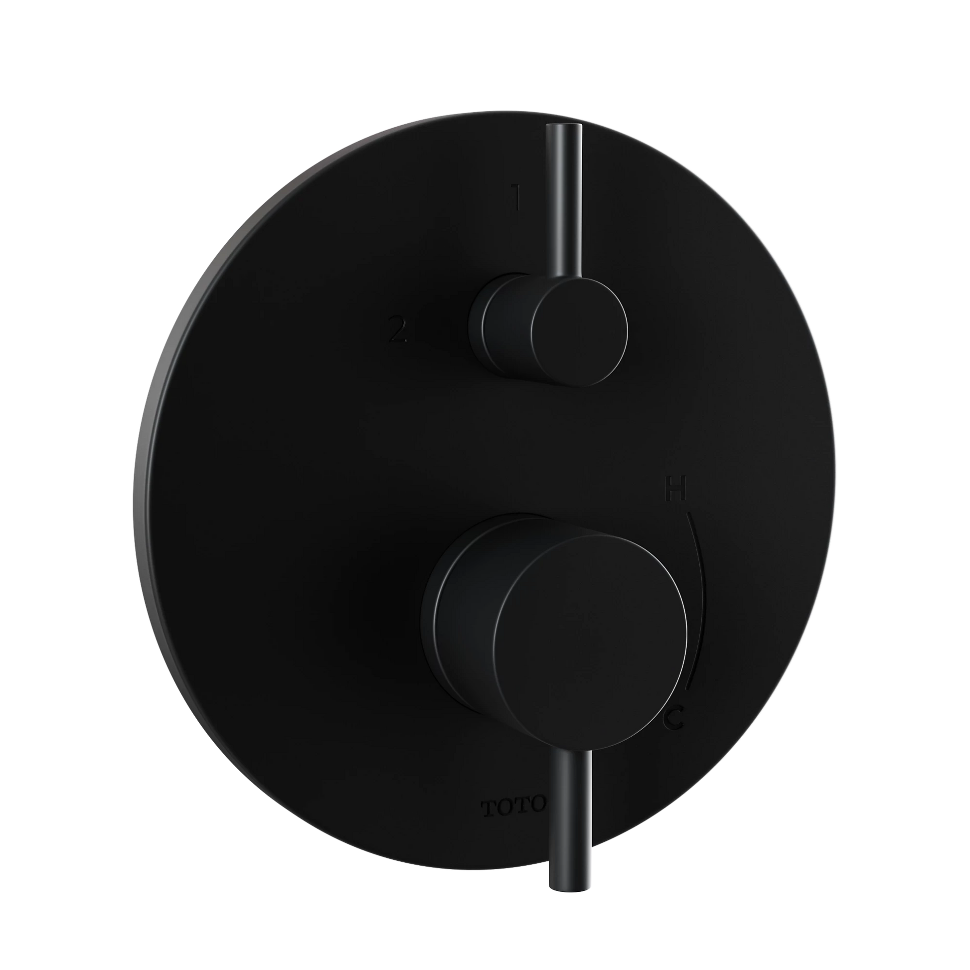 TOTO Matte Black Round Pressure Balance Valve With Diverter Trim