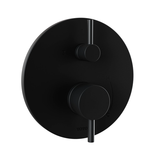 TOTO Matte Black Round Pressure Balance Valve With Diverter Trim