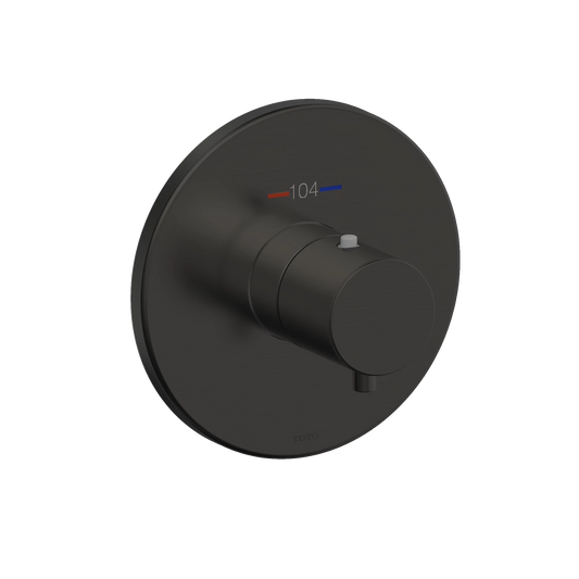 TOTO Matte Black Round Thermostatic Mixing Valve Trim