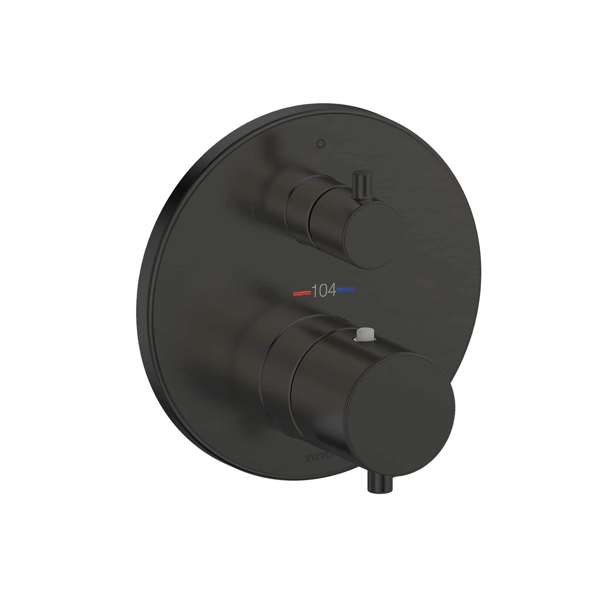 TOTO Matte Black Round Thermostatic Mixing Valve With 2-Way Diverter Trim