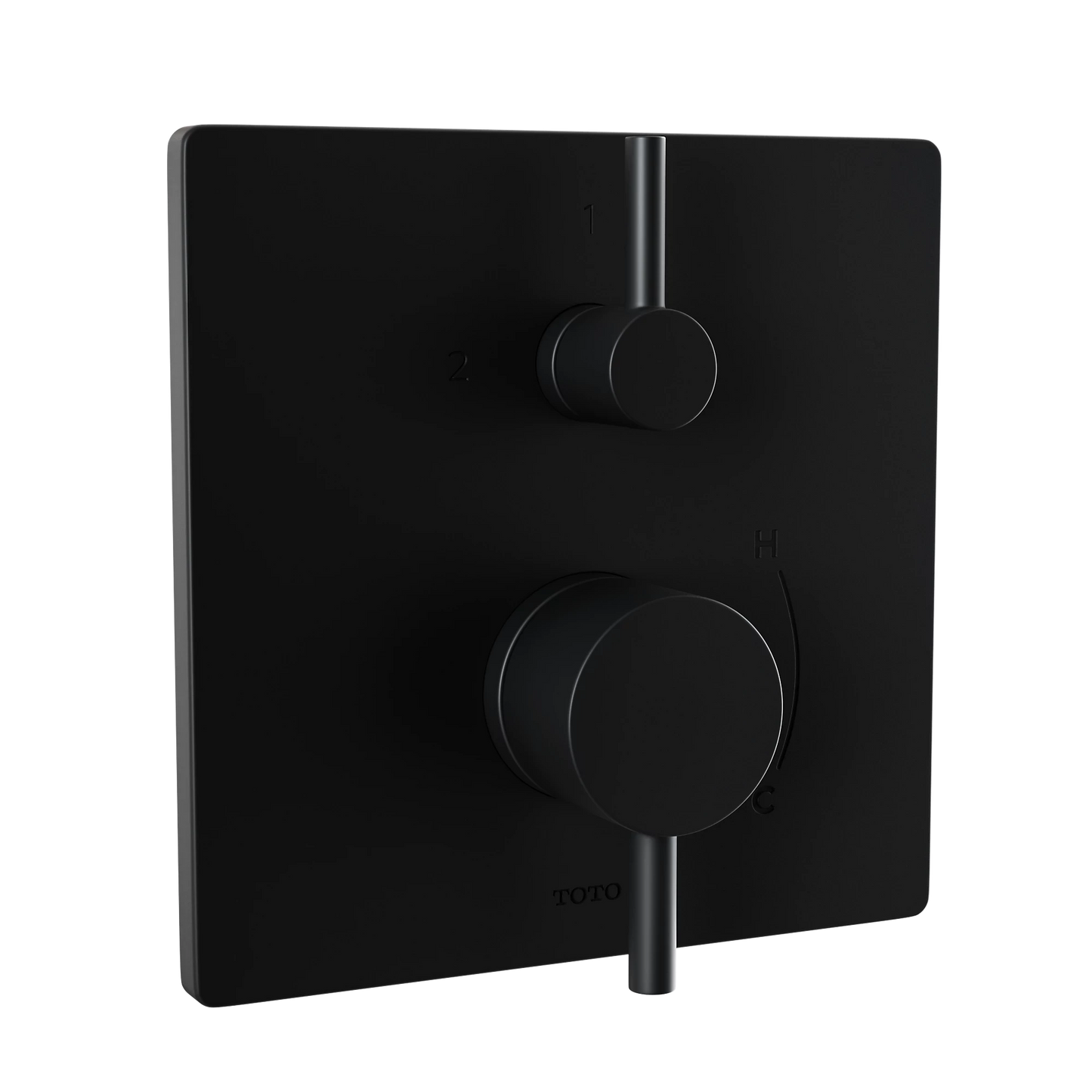 TOTO Matte Black Square Pressure Balance Valve With Diverter Trim