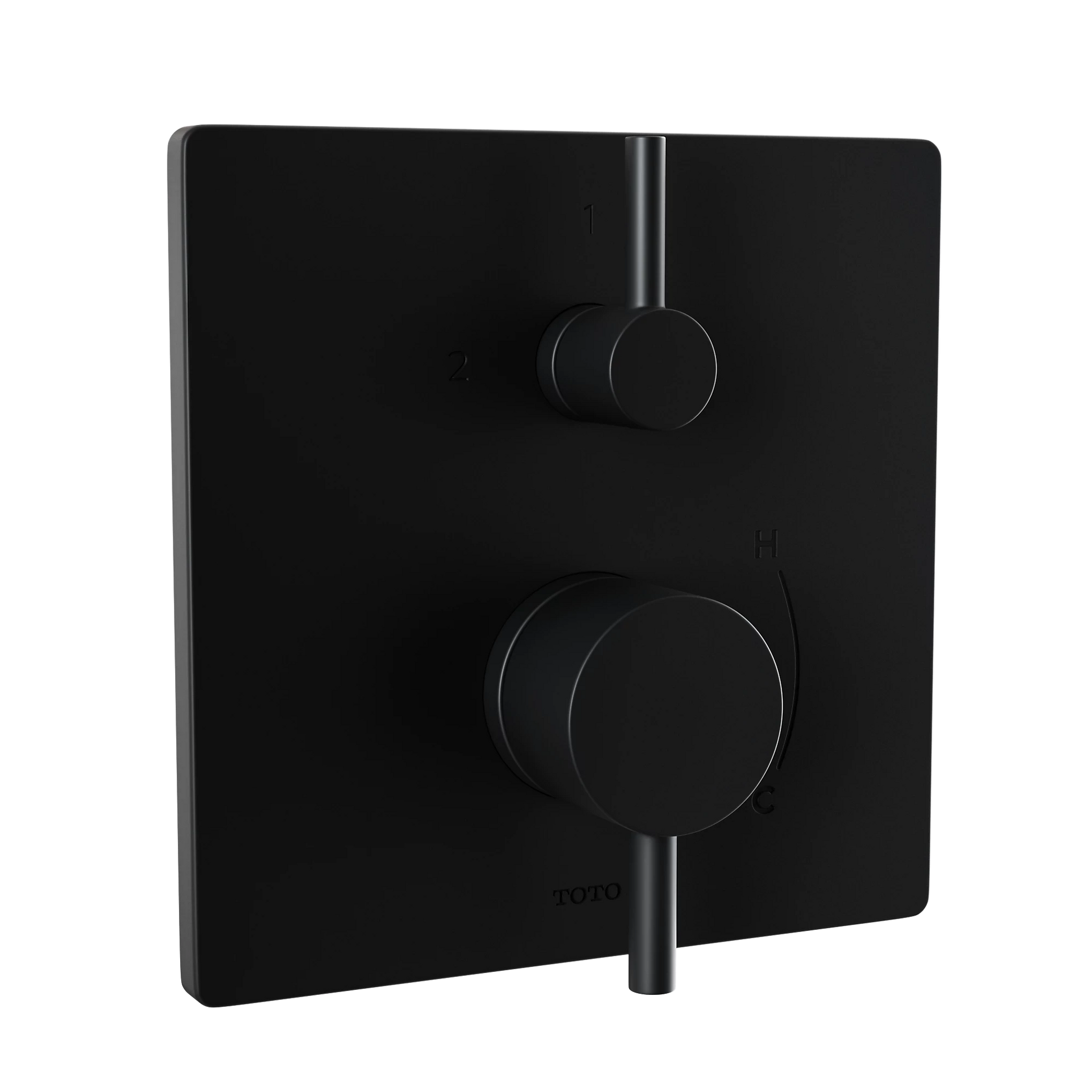 TOTO Matte Black Square Pressure Balance Valve With Diverter Trim
