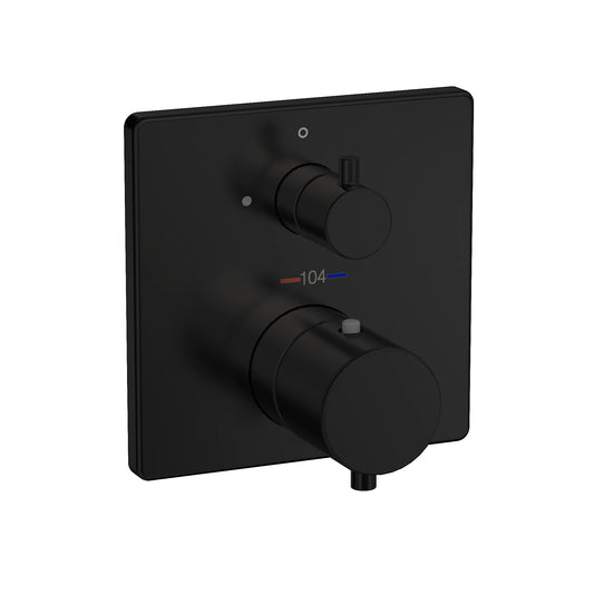TOTO Matte Black Square Thermostatic Mixing Valve With Volume Control Trim
