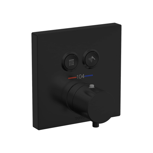TOTO Matte Black Thermostatic Mixing Valve 2-Function Trim