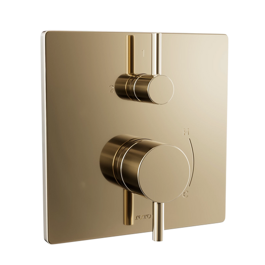TOTO Polished Bronze Made Square Pressure Balance Valve With Diverter Trim