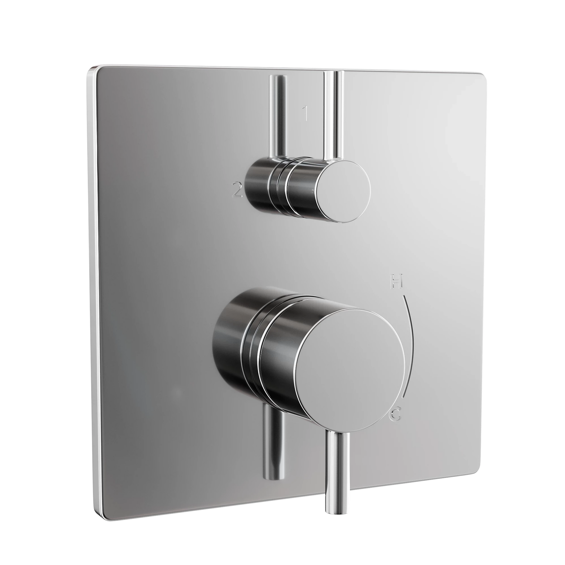TOTO Polished Chrome Square Pressure Balance Valve With Diverter Trim