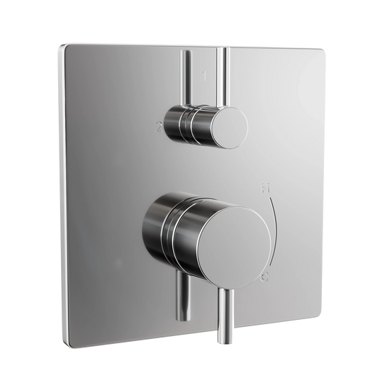 TOTO Polished Chrome Square Pressure Balance Valve With Diverter Trim