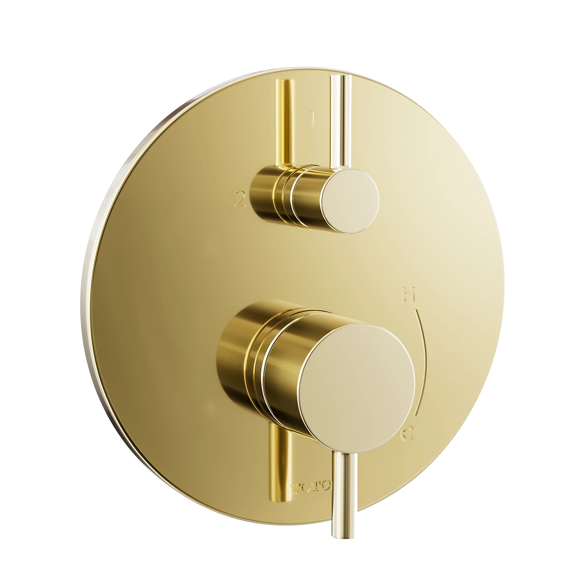 TOTO Polished French Gold Round Pressure Balance Valve With Diverter Trim