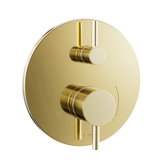 TOTO Polished French Gold Round Pressure Balance Valve With Diverter Trim