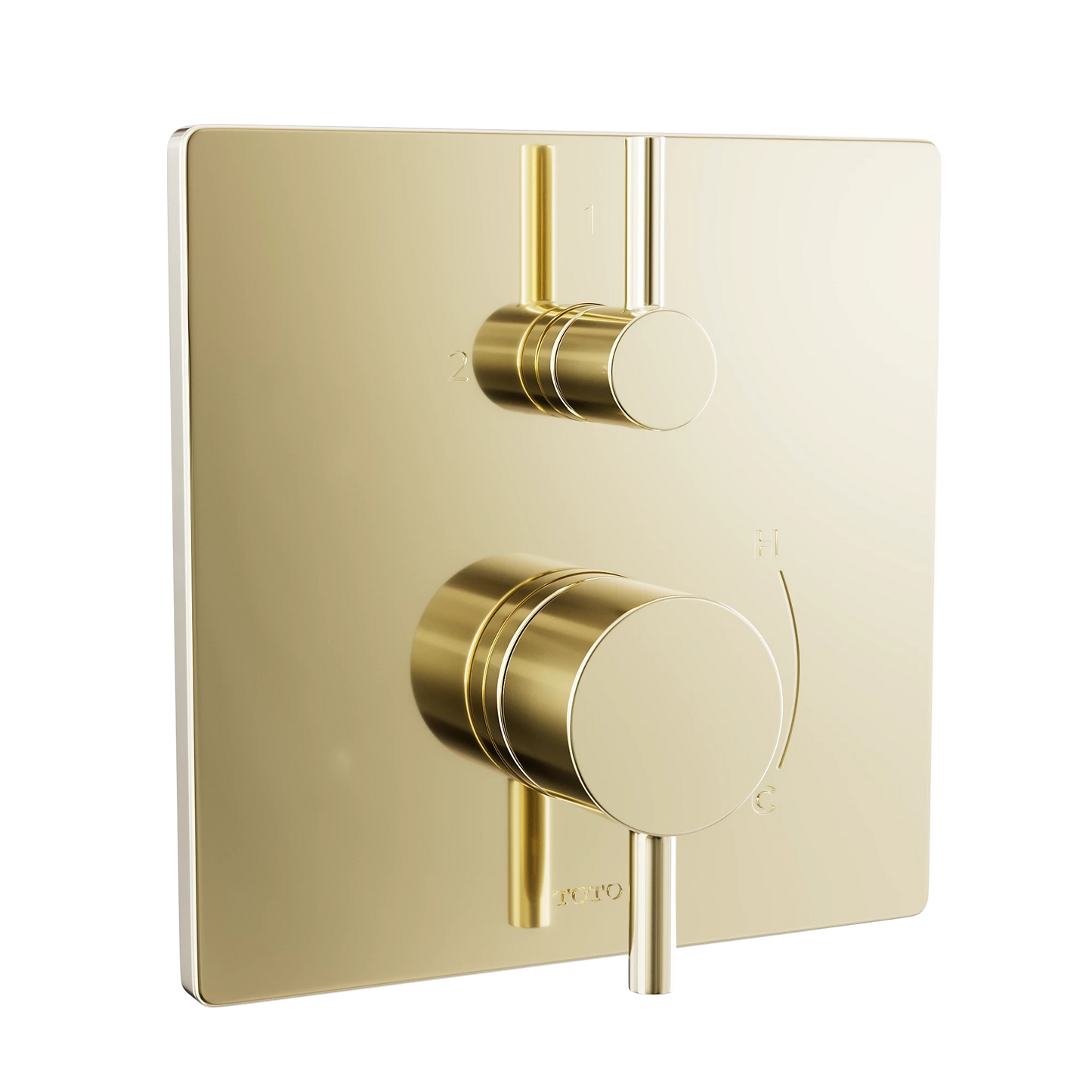 TOTO Polished French Gold Square Pressure Balance Valve With Diverter Trim