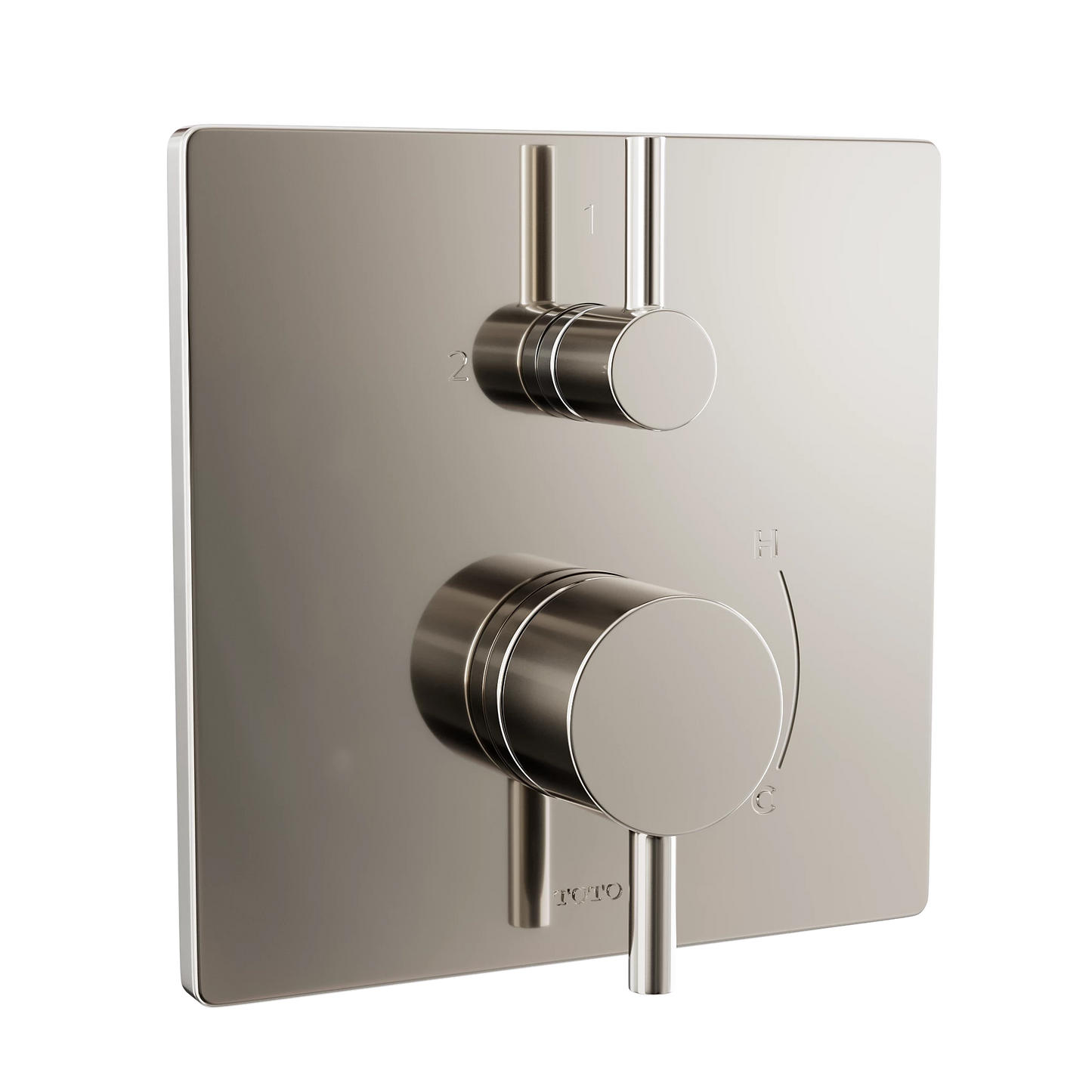 TOTO Polished Nickel Square Pressure Balance Valve With Diverter Trim