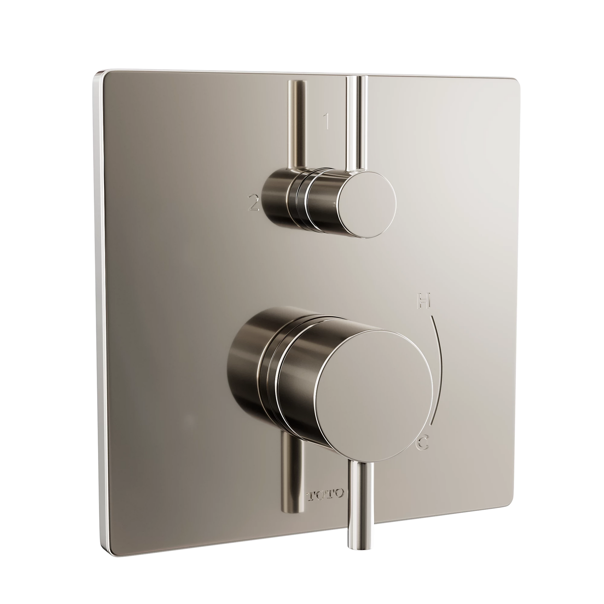TOTO Polished Nickel Square Pressure Balance Valve With Diverter Trim