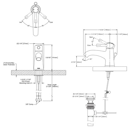 TOTO Silas Brushed Nickel 1.2 GPM Single Handle Bathroom Lavatory Faucet With Drain Assembly