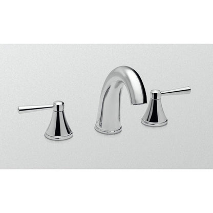 TOTO Silas Polished Chrome 1.2 GPM Double Handle Widespread Bathroom Lavatory Sink Faucet With Lever Handles