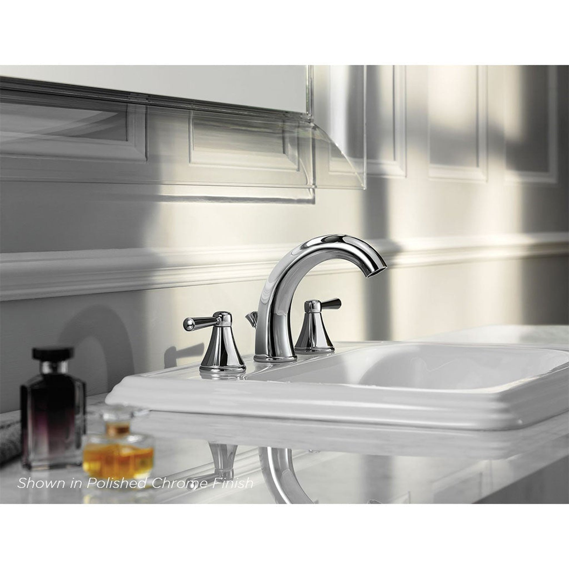 TOTO Silas Polished Chrome 1.2 GPM Double Handle Widespread Bathroom Lavatory Sink Faucet With Lever Handles