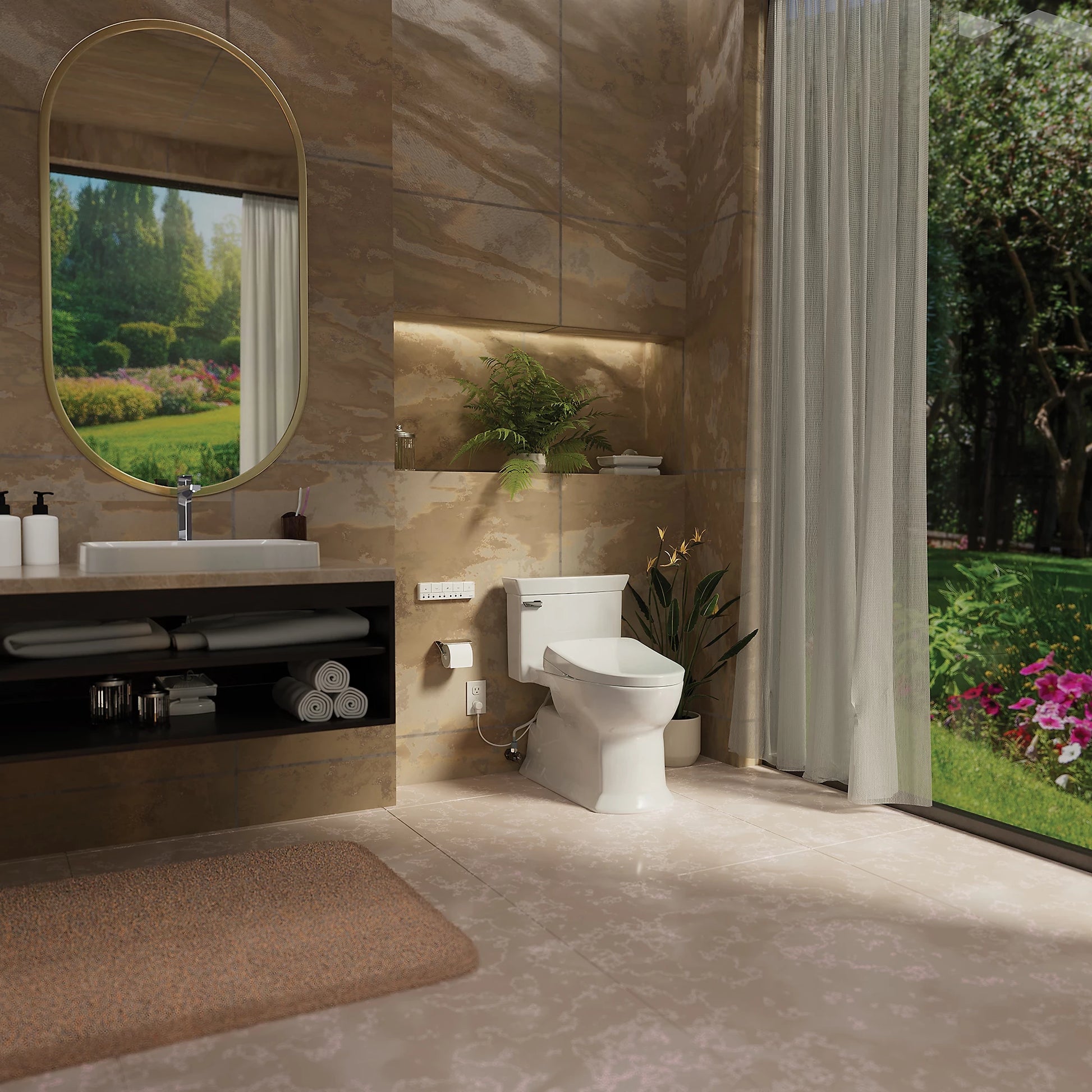 TOTO Soirée Cotton 1.28 GPF UH One-Piece Toilet With S7A Washlet +