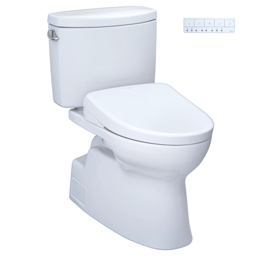 TOTO Vespin II Cotton 1.28 GPF Auto Flush Two-Piece Toilet With S7 Washlet +