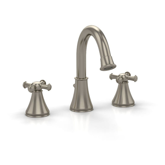 TOTO Vivian Brushed Nickel 1.2 GPM Double Handle Widespread Bathroom Lavatory Faucet With Cross Handles