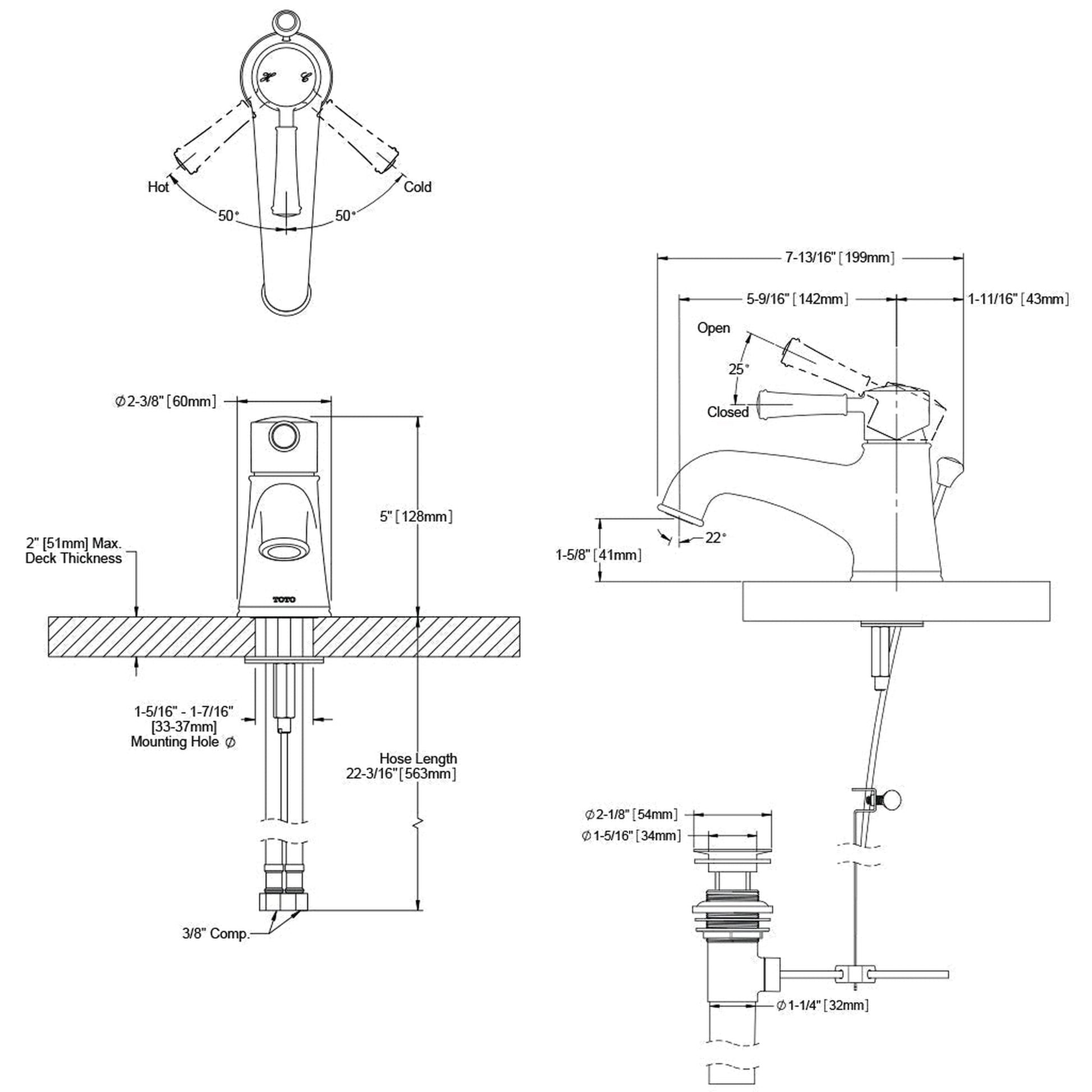 TOTO Vivian Brushed Nickel 1.2 GPM Single Handle Bathroom Lavatory Faucet With Drain Assembly