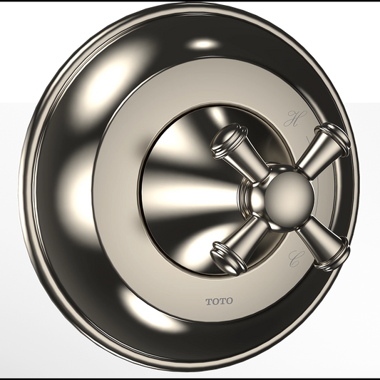 TOTO Vivian Brushed Nickel Pressure Balance Valve Trim With Cross Handle